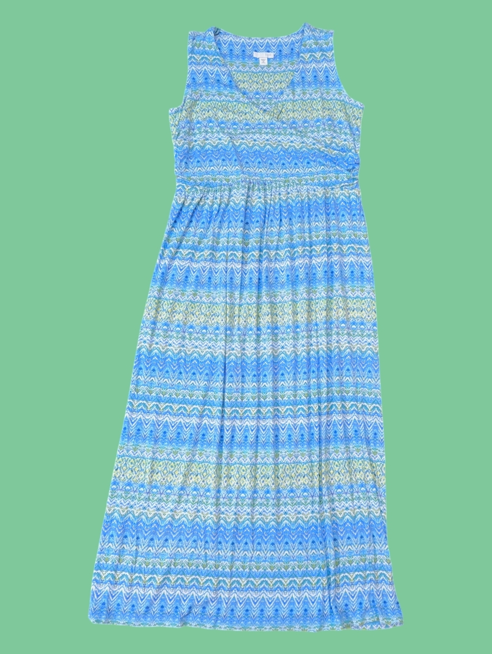 J. Jill Women's Maxi Dress Size XS Petite V-Neck Jersey Baby Doll Sleeveless EUC